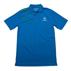 Top Golf Polo Shirt Mens S Small Cyan Blue Short Sleeve Collar Moisture Wicking